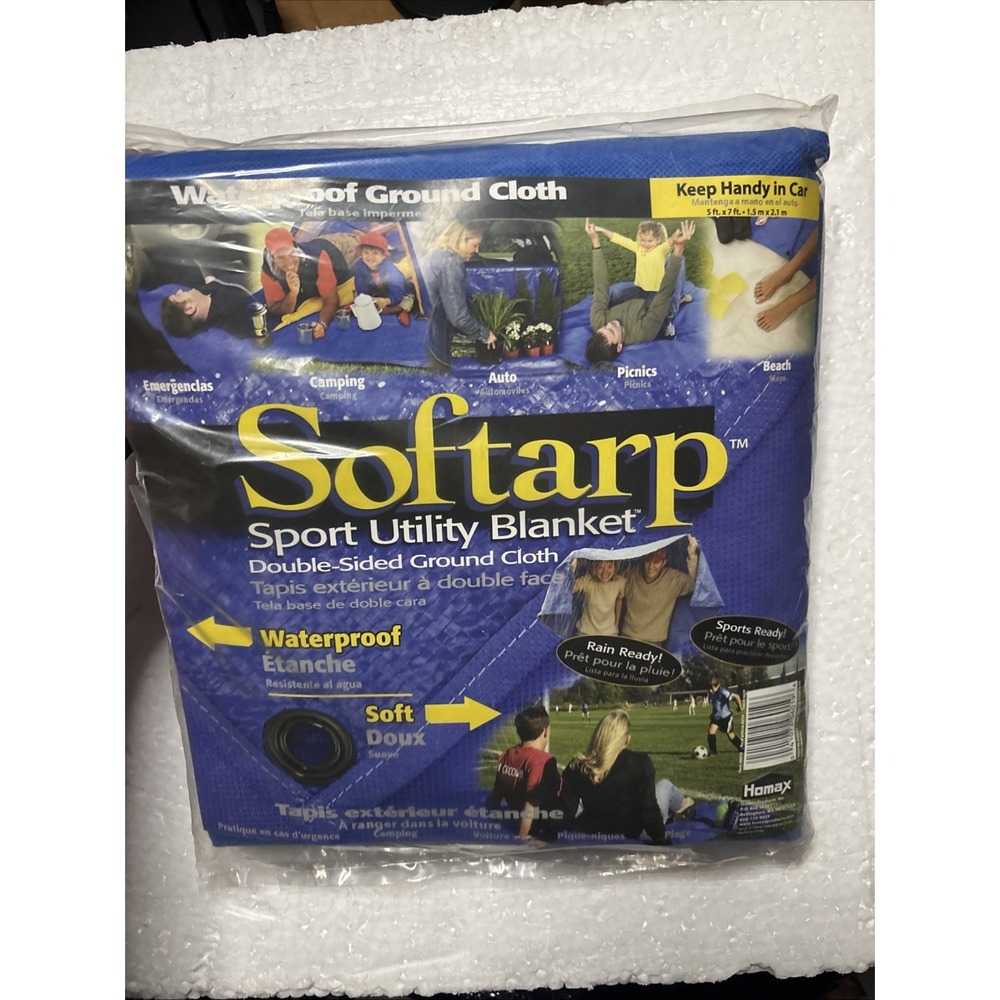 SofTarp Sports Utility Tarp Blanket, 5 Foot x 7 Foot, Blue Colored